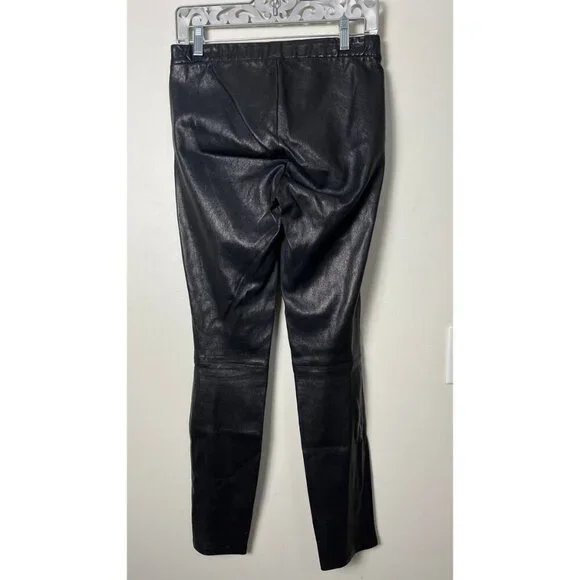 J BRAND BLACK LEATHER PLONGE EDITA LEGGING PANTS 29 - Picture 4 of 6